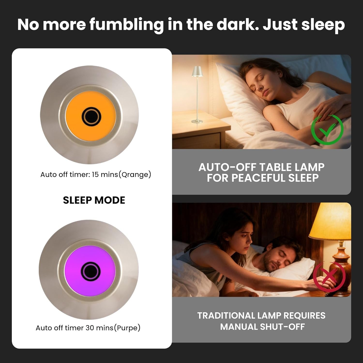 RGB Palm-Sized Cordless Table Lamp, Rechargeable Touch Metal Bedside Lamp, 3 Brightness 3000K Warm Light, Small Table Lamp for Bedroom, Restaurant, Patio, Camping (Champagne Gold 1 Pack)